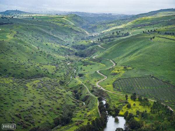 פיתולי הירדן ההררי בצילום אוויר