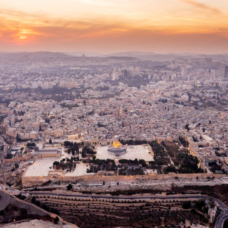 שקיעה מעל העיר העתיקה בירושלים